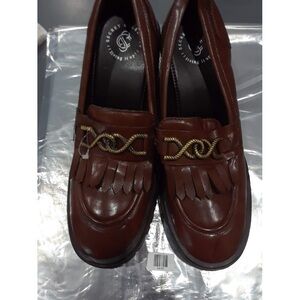 Secret celebrity Womans Chunky loafer Shoes,Brown 11M US